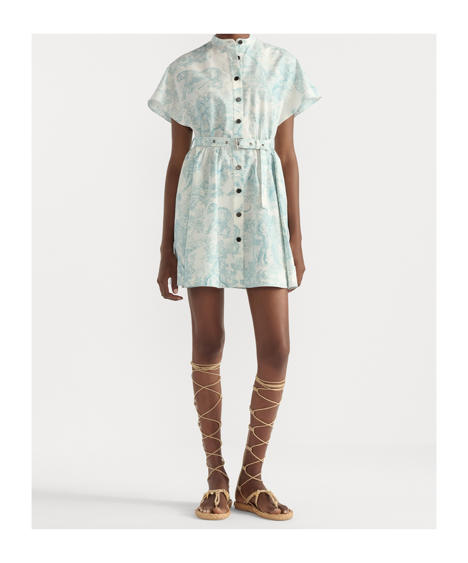 Dior Iviera Short Shirtdress In Blue