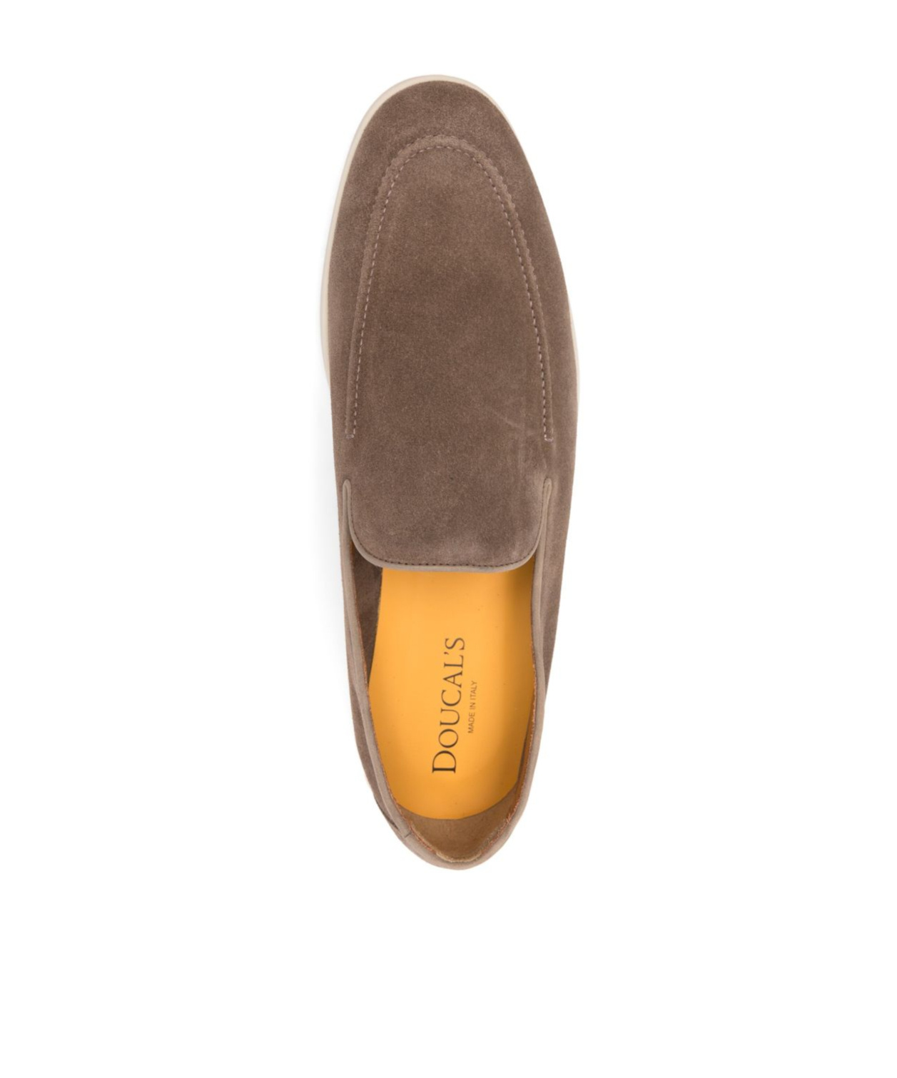 Doucal's Moc-stitching Suede Loafers In Brown