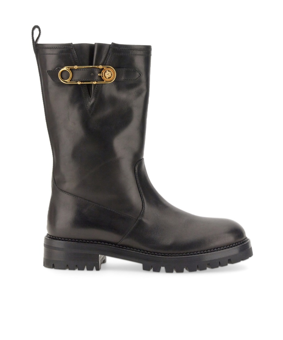 Versace Women's Stivale Safety Pin Boot In Black