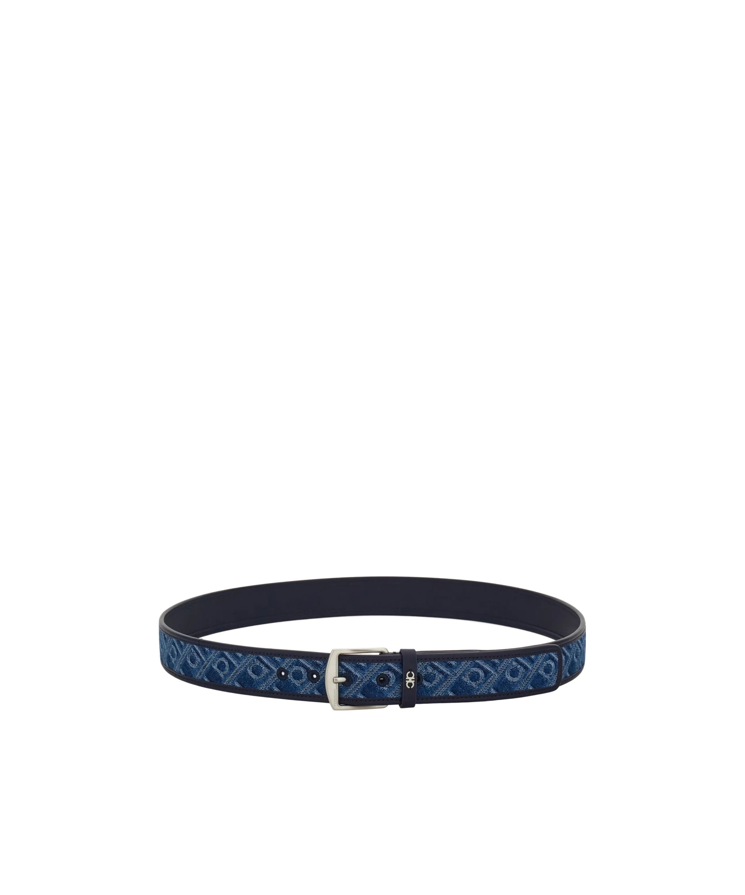 Ferragamo Lettering Belt In Blue