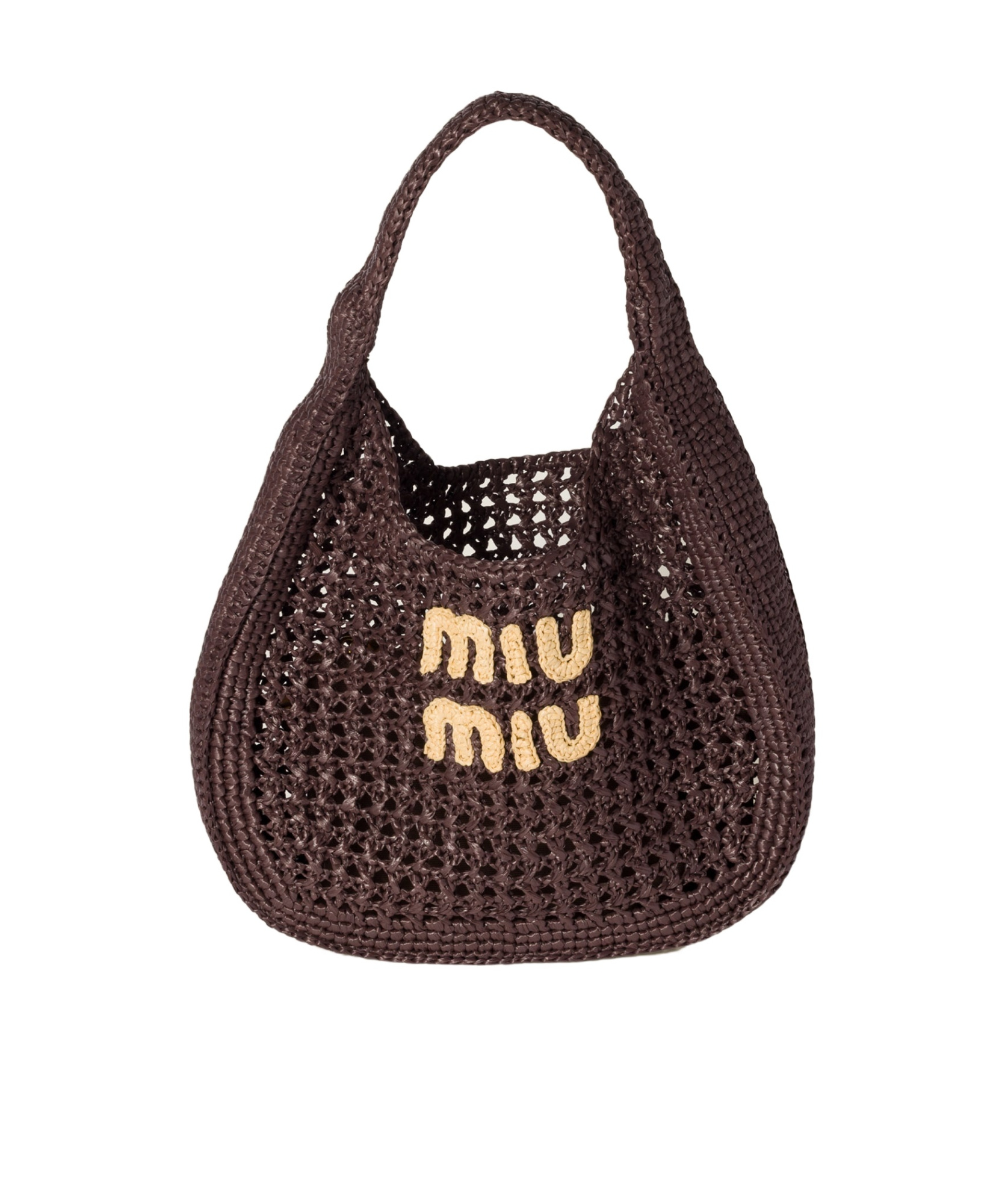 Miu Miu Raffia-effect Woven Shoulder Bag