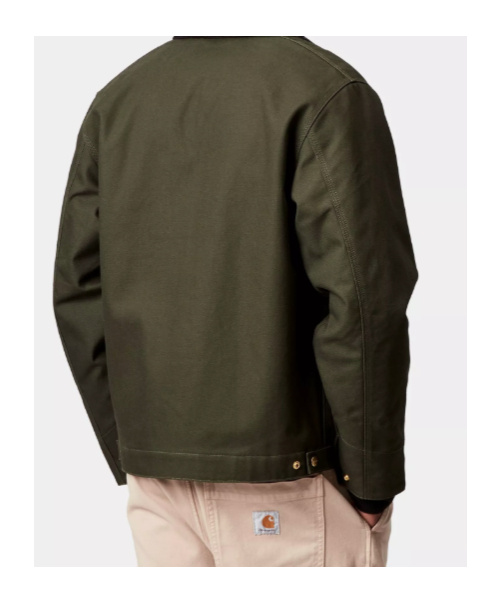 Carhartt Detroit Corduroy-trimmed Organic Cotton-canvas Jacket In Green