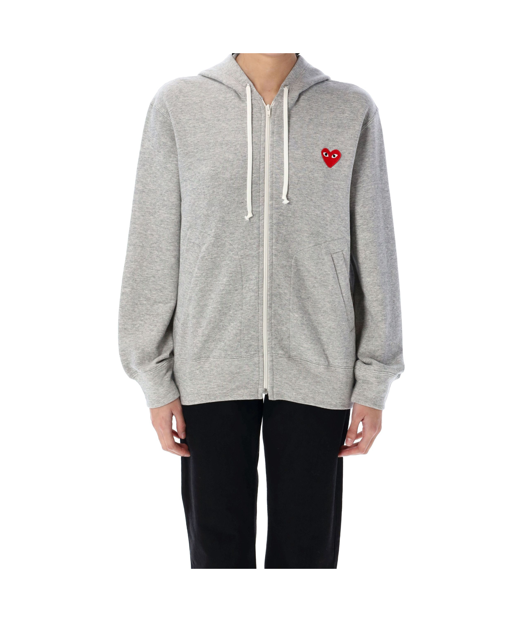 COMME DES GARÇONS HEART-SHAPED ZIPPER HOODIE 
