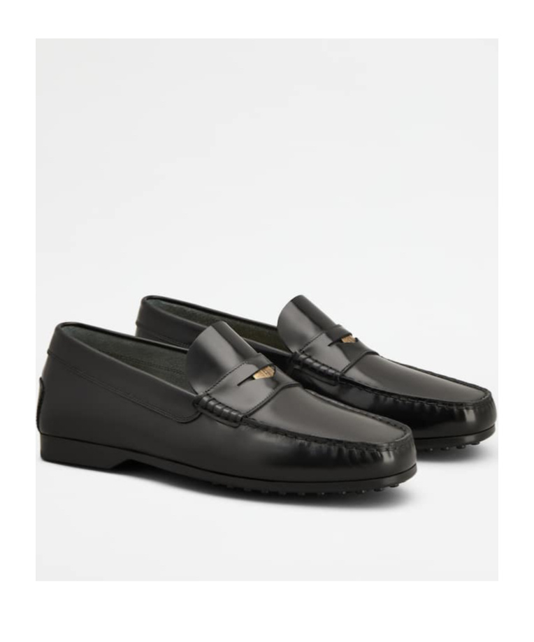 Tod's Tod Penny Leather Loafers In Black