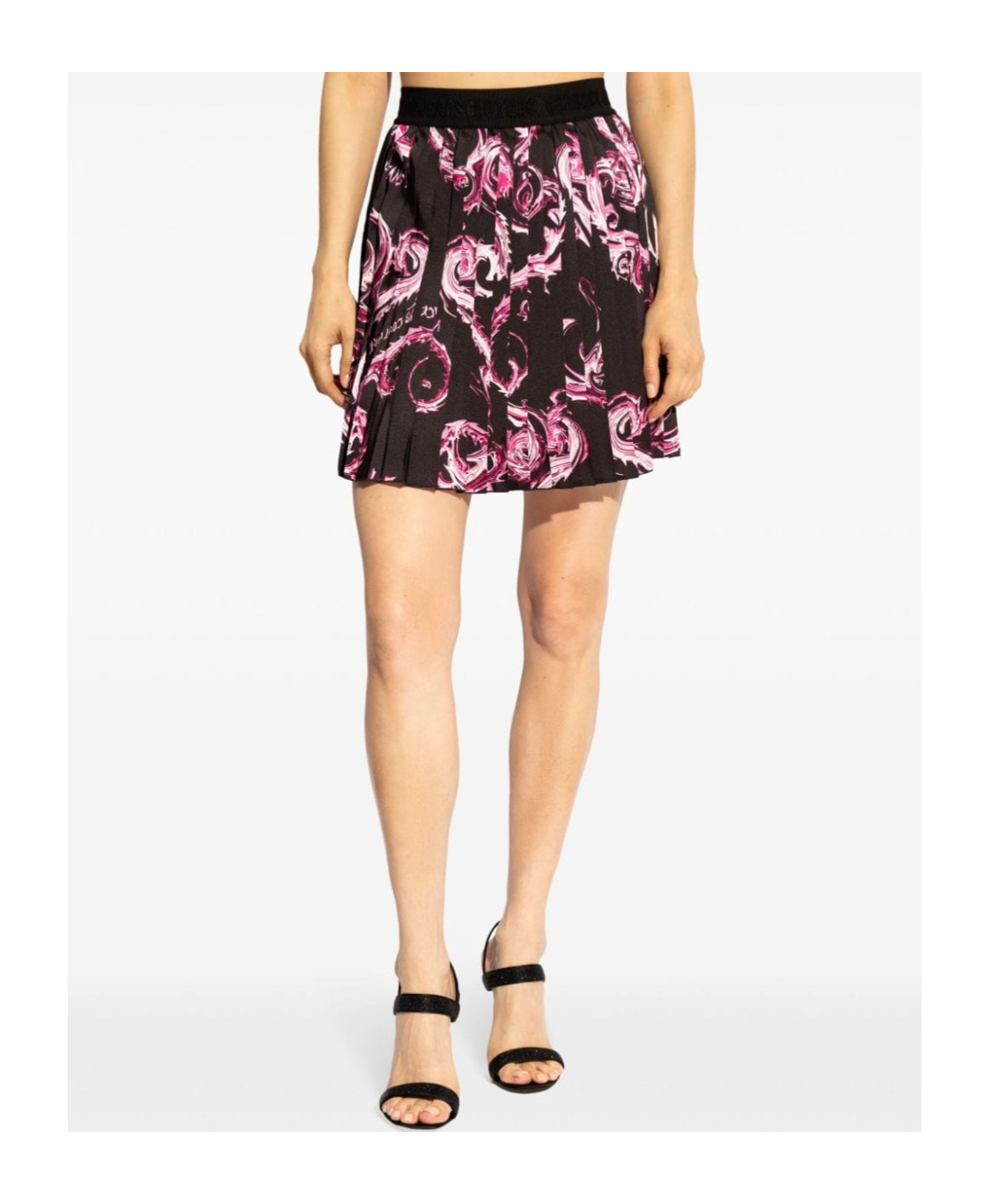 VERSACE JEANS ABSTRACT-PATTERN PRINT MINI SKIRT