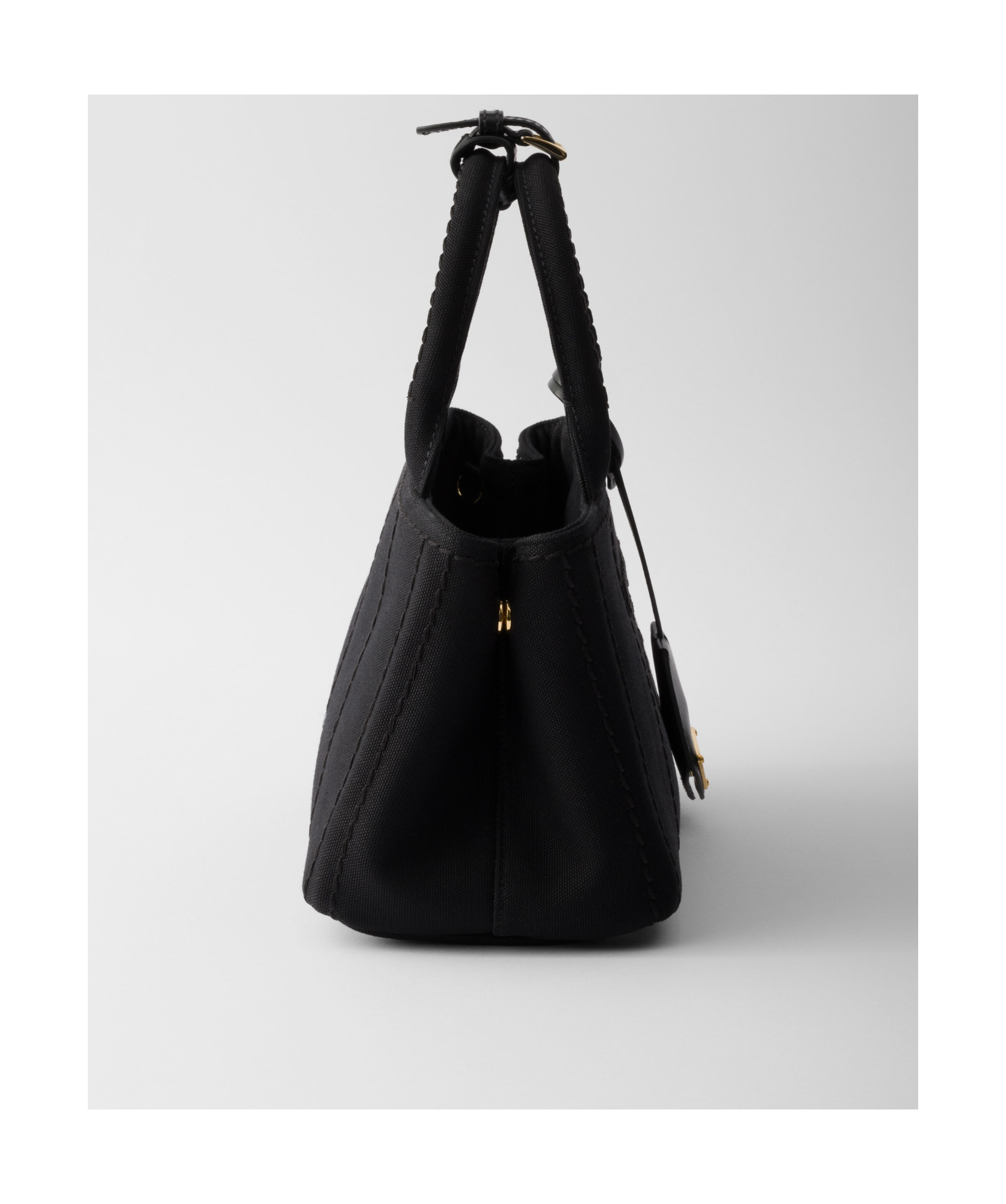 Prada Kleine Handtasche Aus Baumwoll-canvas In Black
