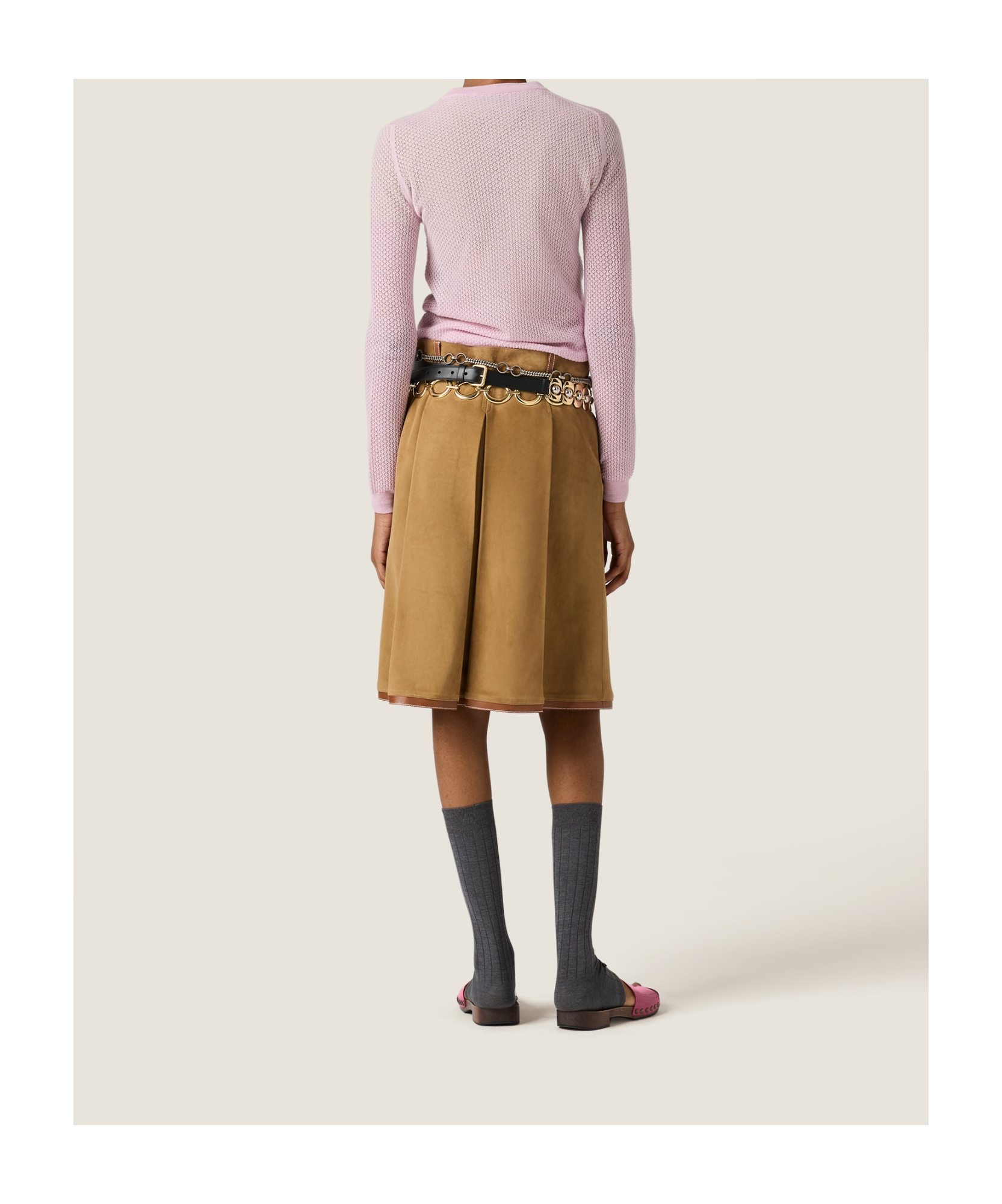 Miu Miu Cashmere Lacy Button-front Cardigan In Pink
