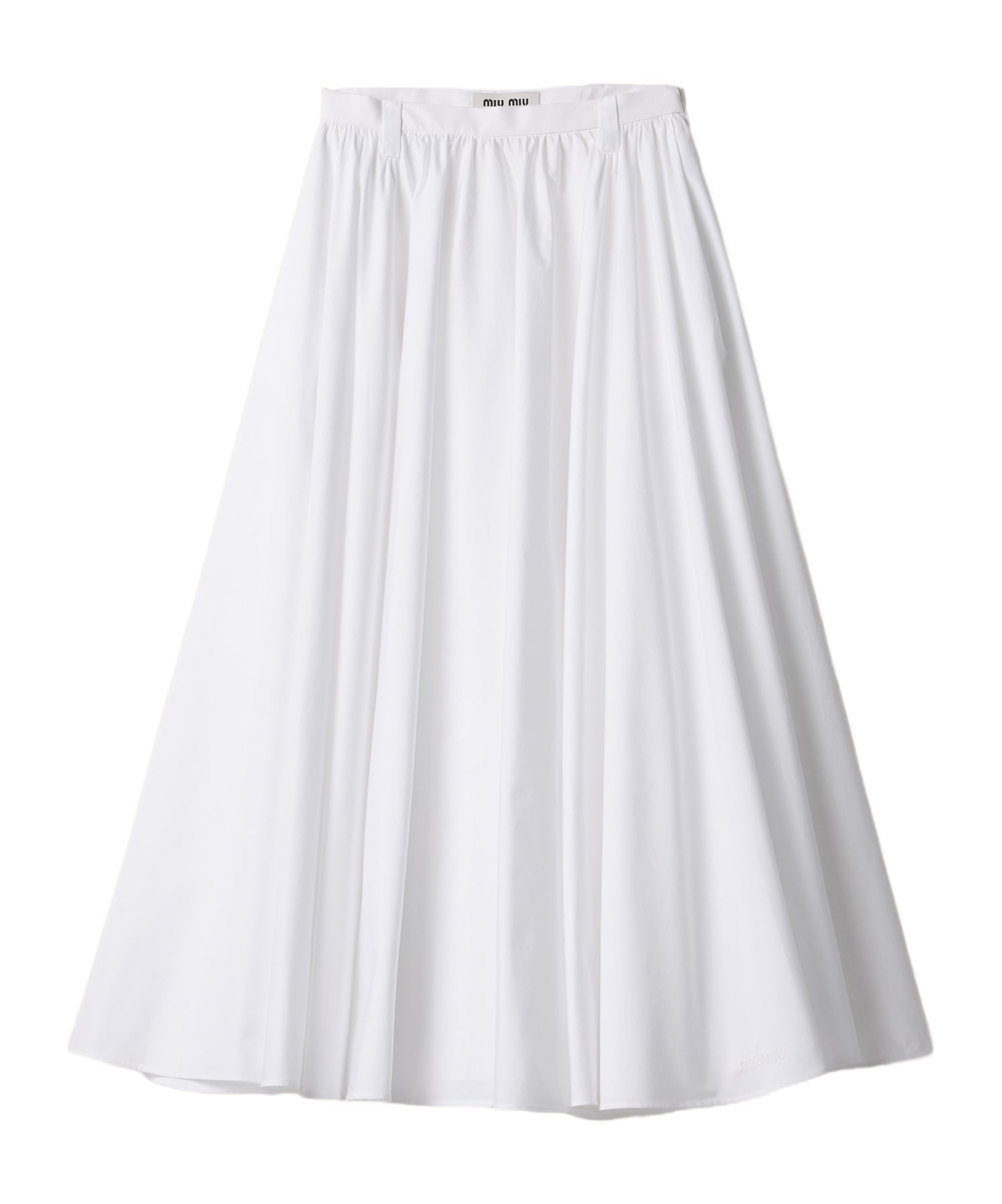Miu Miu Poplin Maxi-skirt In White