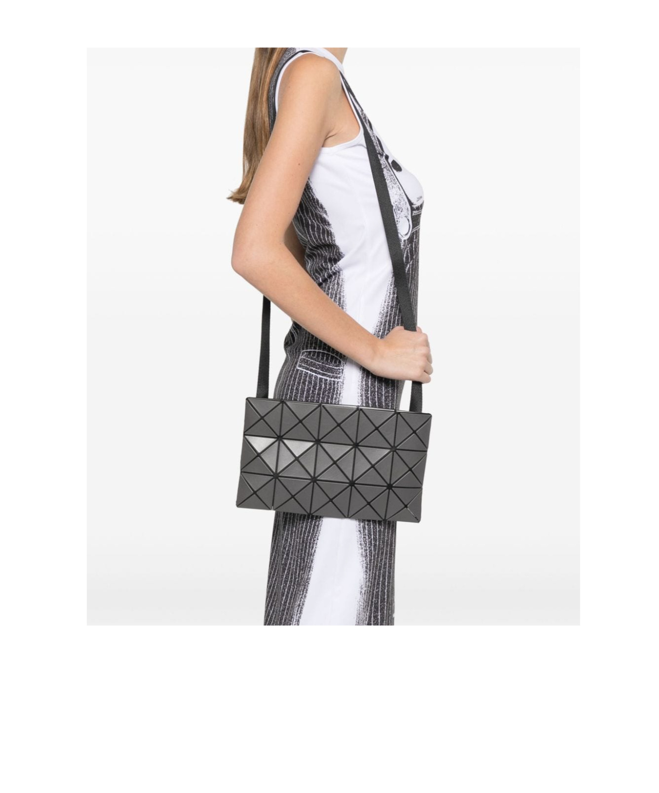 Bao Bao Issey Miyake Lucent Matte Geometric-panel Crossbody Bag In Black