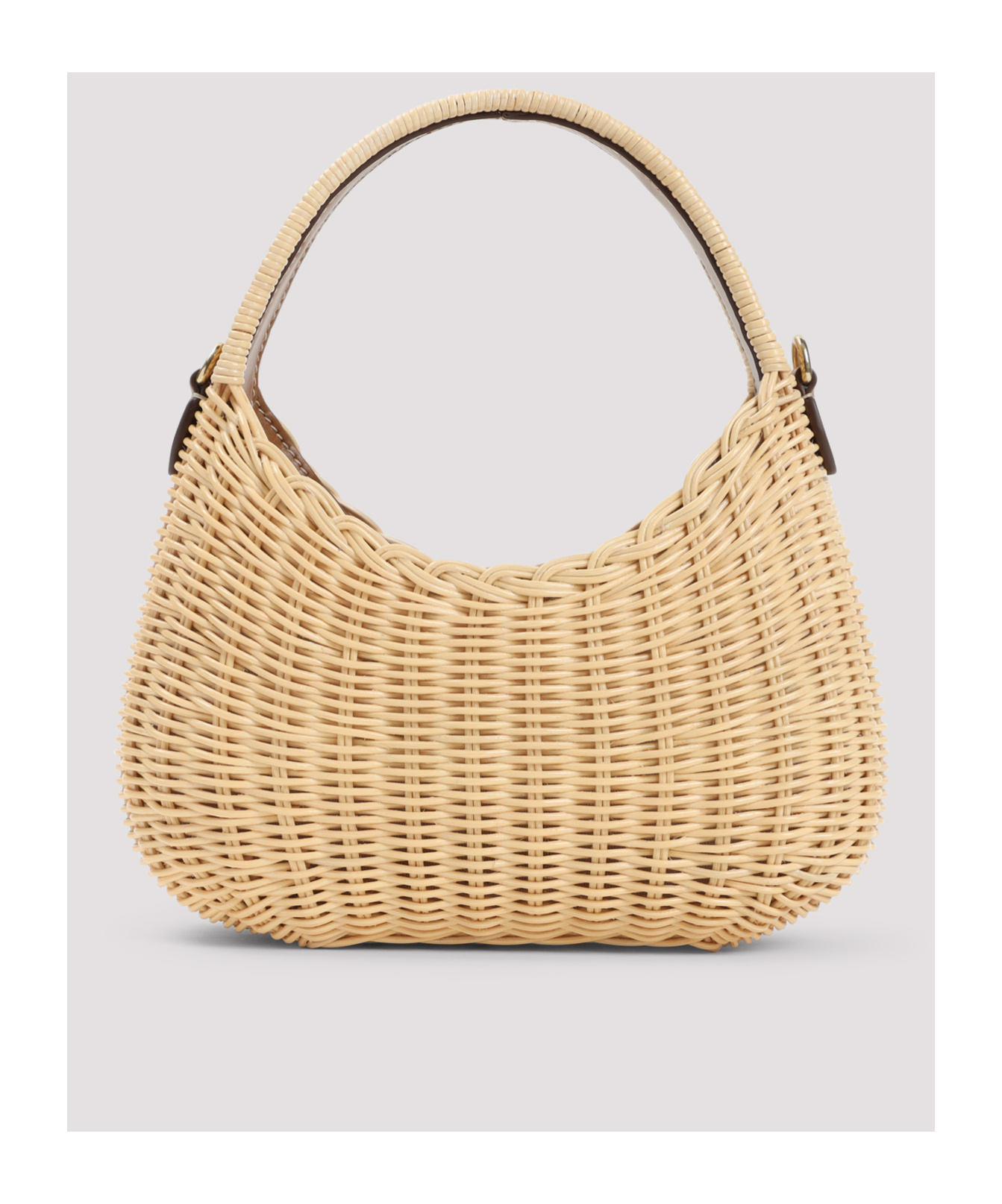 Miu Miu Wander Wicker Handbag In Nude