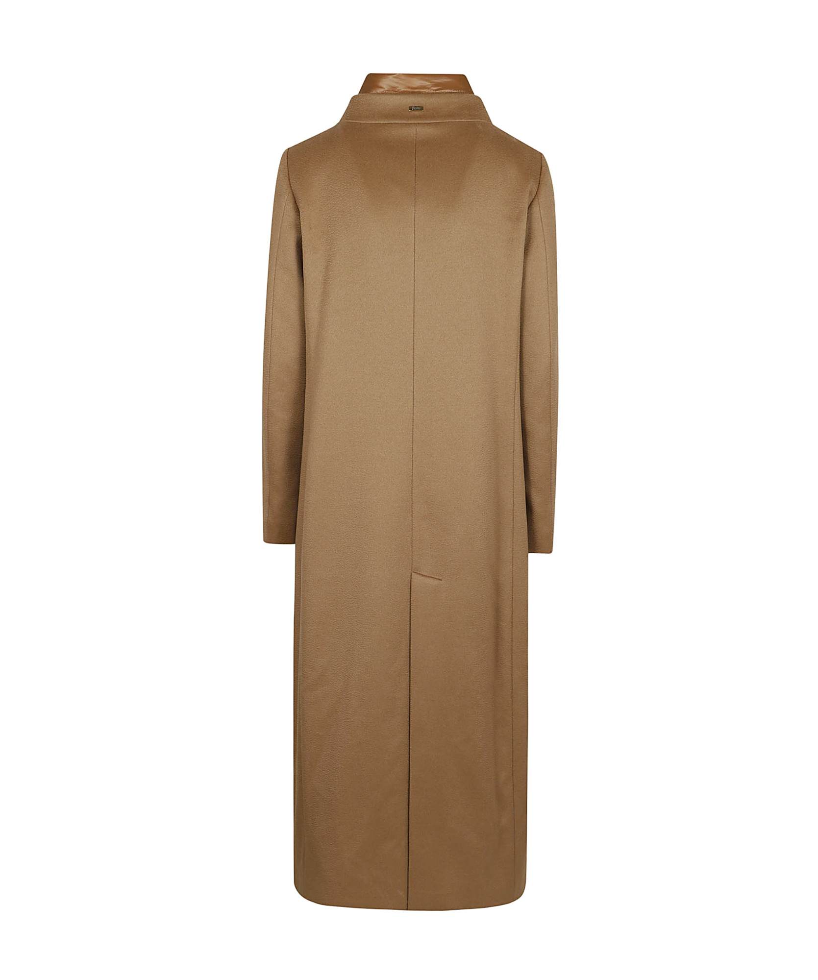 Herno Long Coat With Padded Bib In Brown