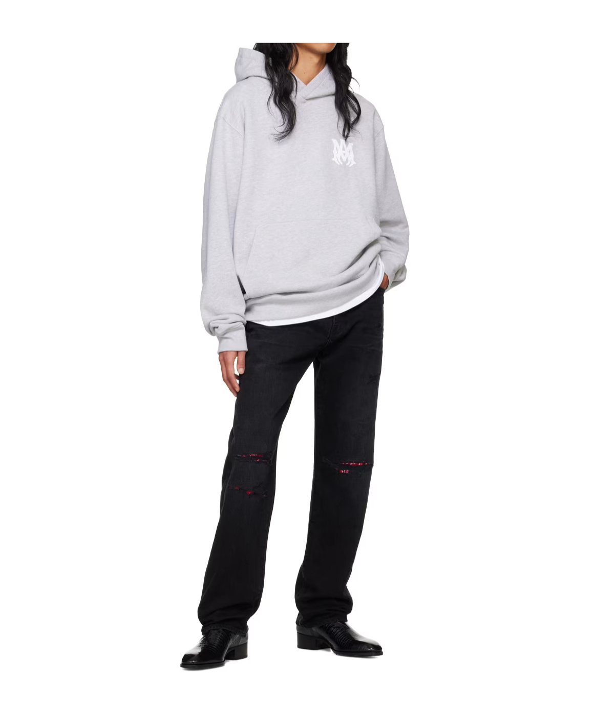 Amiri Core Series Ma Core Logo Hooded Sweater In White