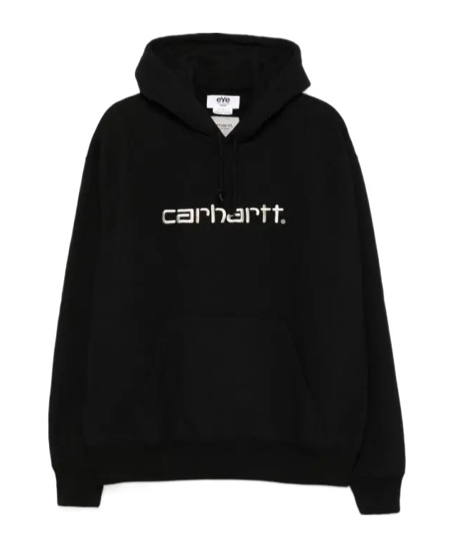 Junya Watanabe Men Printed Cotton Hoodie In Black