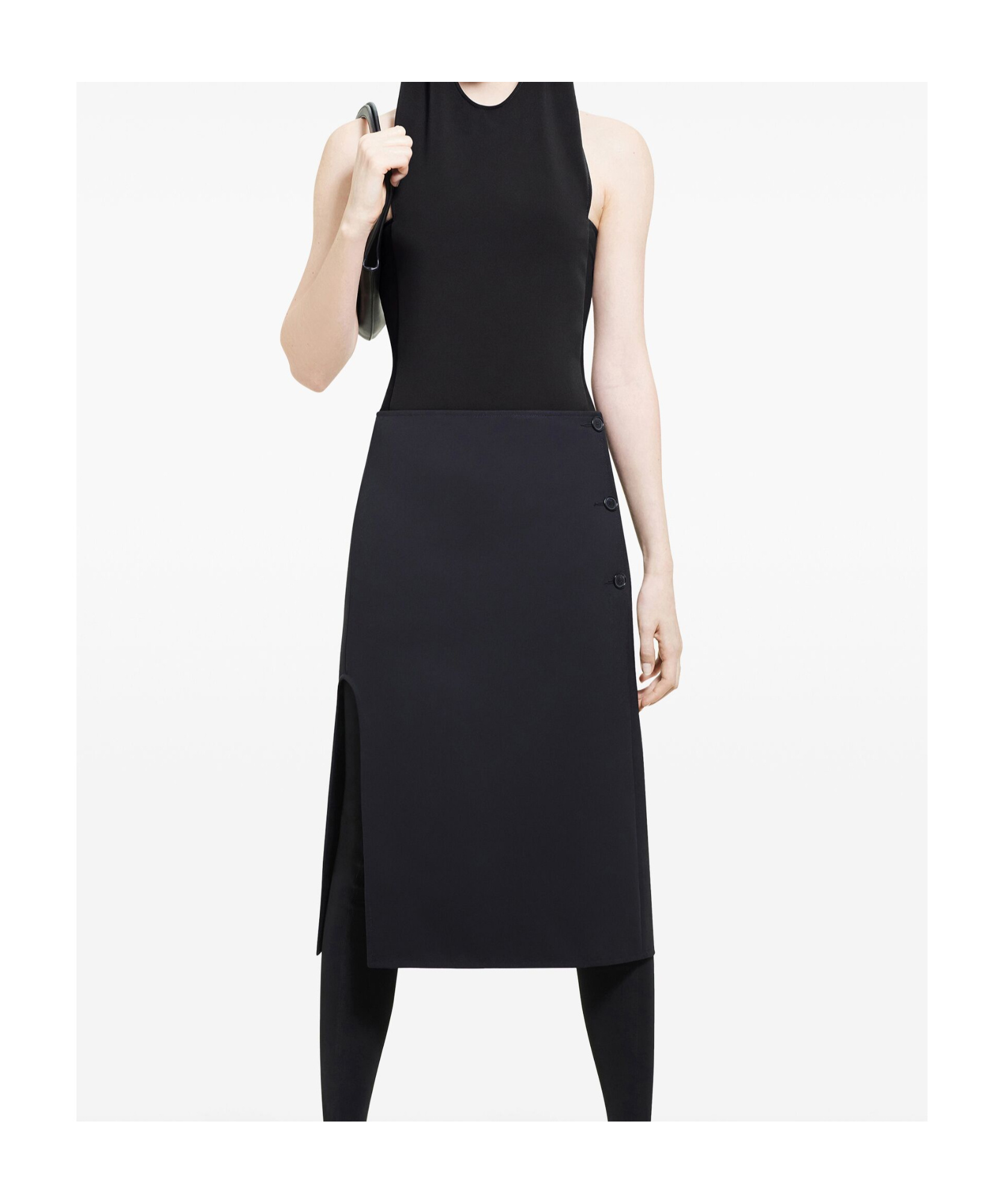 Courrèges Black Illusion Hooded Bodysuit In Black