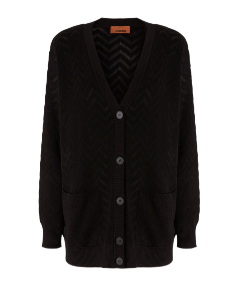 Shop Missoni V-neck Cardigan In Black