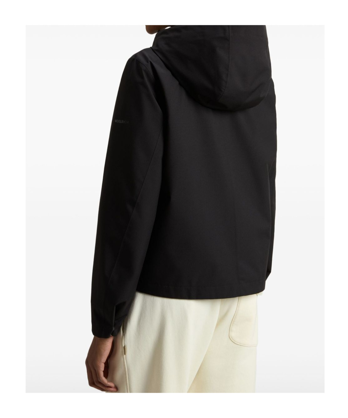 Woolrich Hooded Jacket With Side Slit Pockets In Black