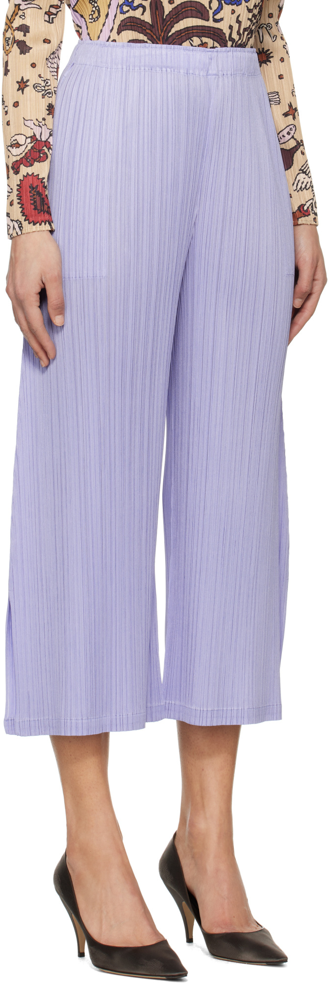 Shop Issey Miyake Pleated Trousers In Gray