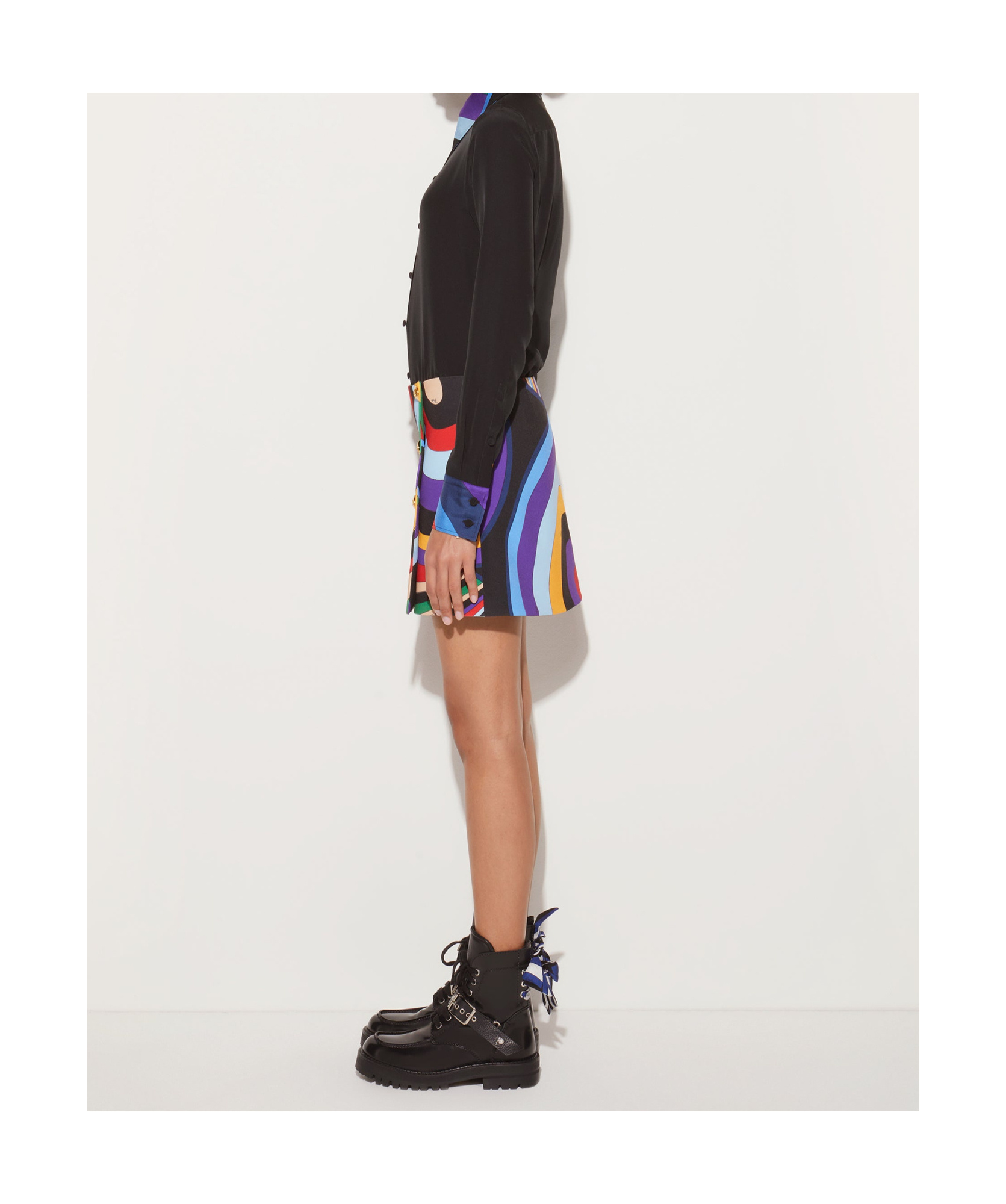 Pucci Rainbow Printed Mini Skirt In Multicolor