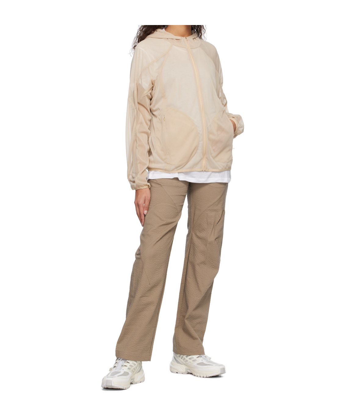 Post Archive Faction (paf) Textured Straight-leg Trousers In Brown