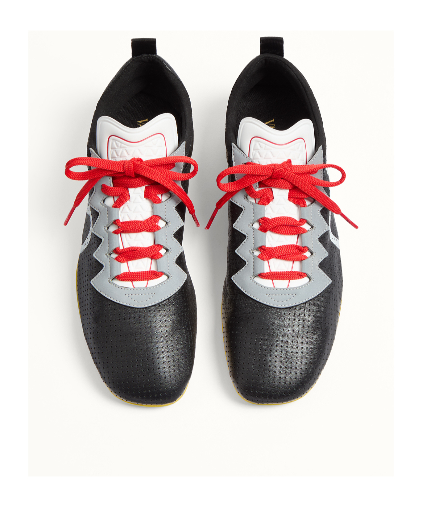 Valentino Garavani Black Sneakers With Asymmetric Toe And Vlogo Detail On The Side In Tech Fabric Ma In Black