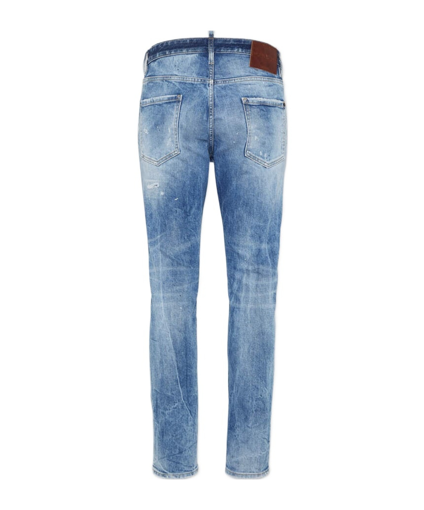 Dsquared2 Cool Guy Blue Five Pocket Jeans With Faded Effect In Denim Man In Blue