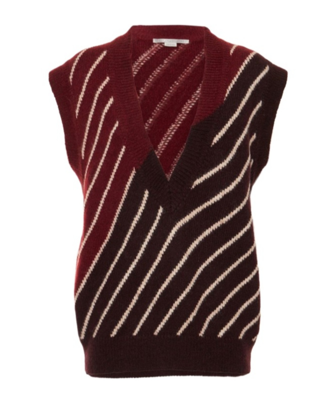 Stella Mccartney Alpaca Blend Striped Knit Vest In Black