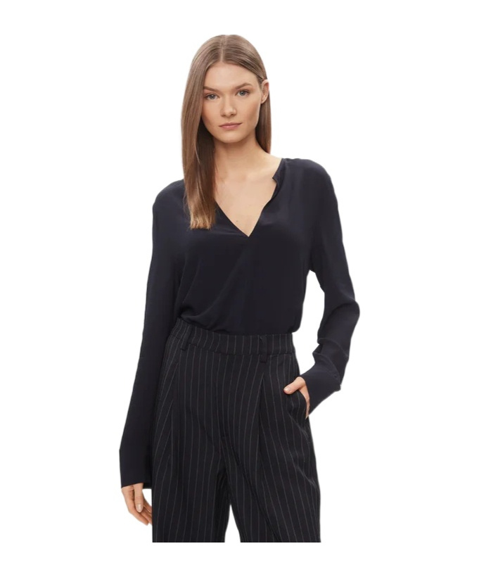 Tommy Hilfiger Long-sleeved Blouse In Black