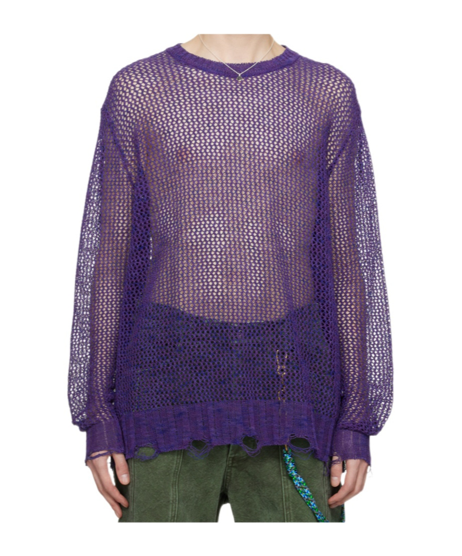 Song For The Mute Purple Oversized Sweater In Brown