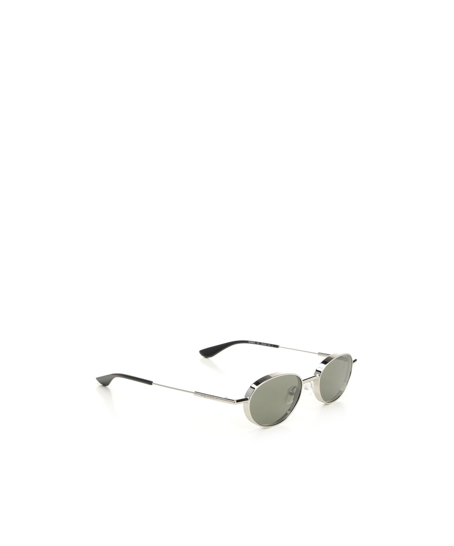Alexander Mcqueen Eyewear Oval Frame Sunglasses In Metallic