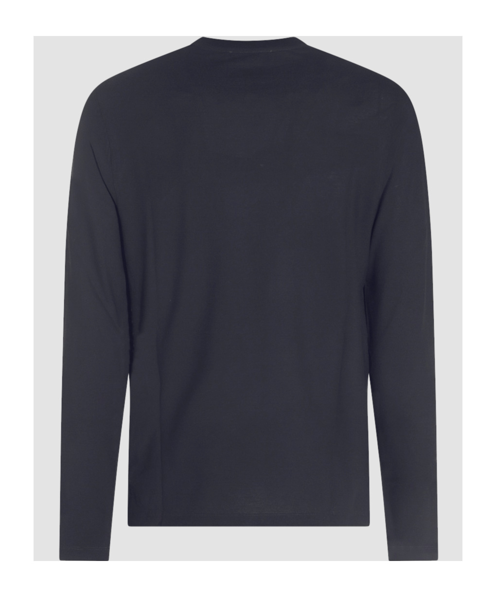 Zanone Long-sleeve Crew-neck Top In Black