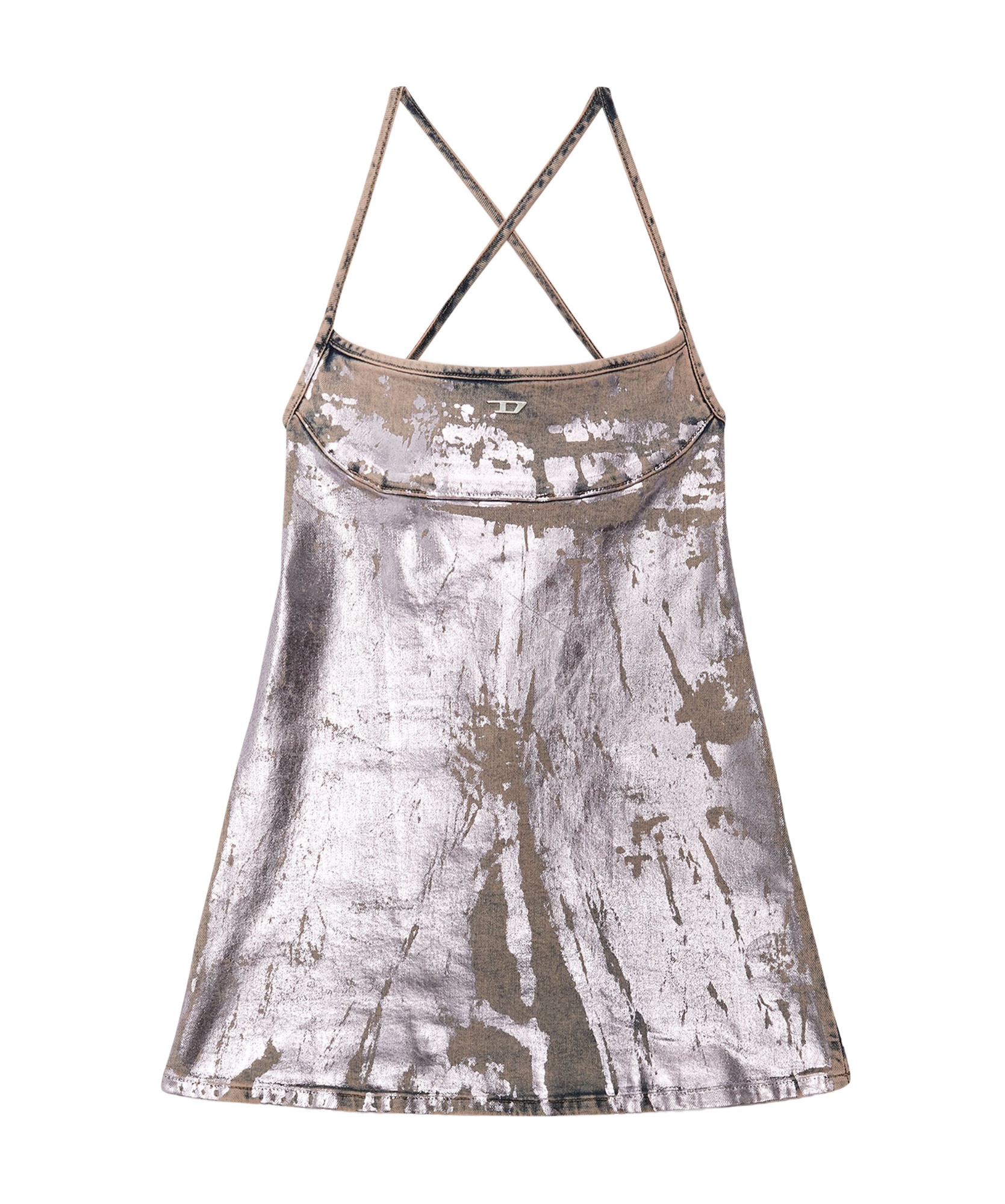 DIESEL LOGO-PLAQUE METALLIC MINIDRESS