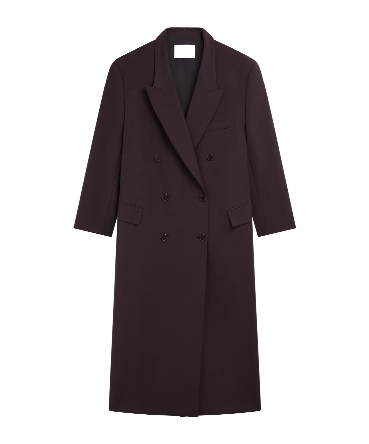 Shop The Frankie Shop Jane Long Coat - Dark Plum