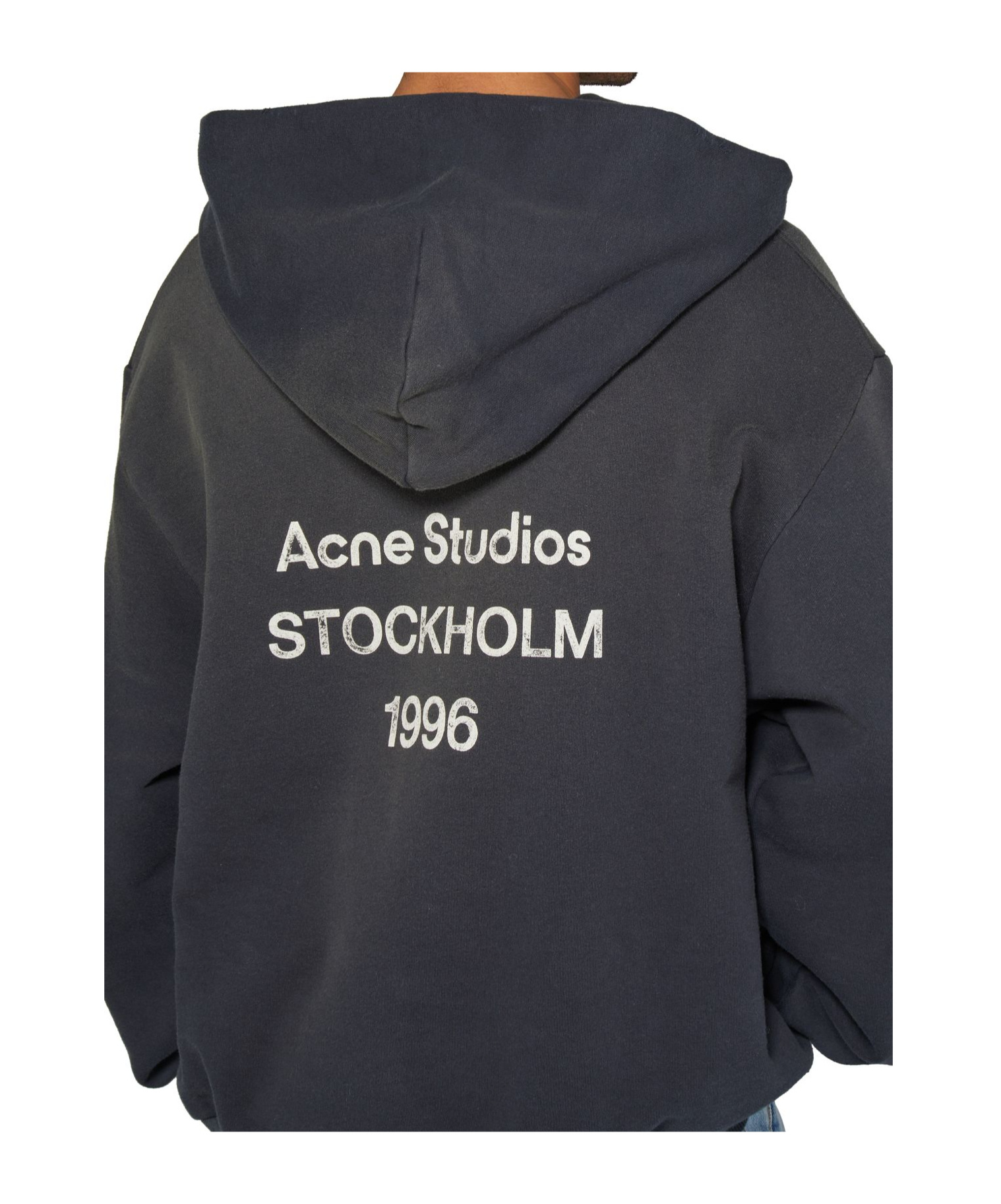 Acne Studios Logo Hooded Sweater In Black