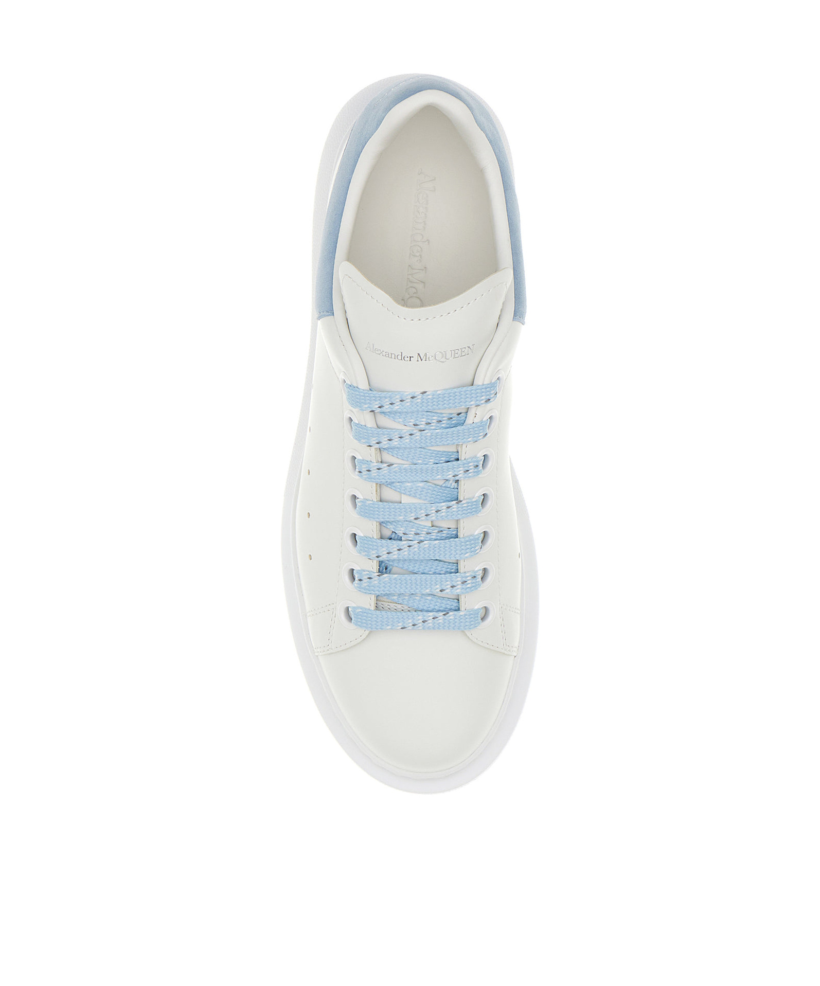 Alexander Mcqueen White And Light Blue Leather Sneakers