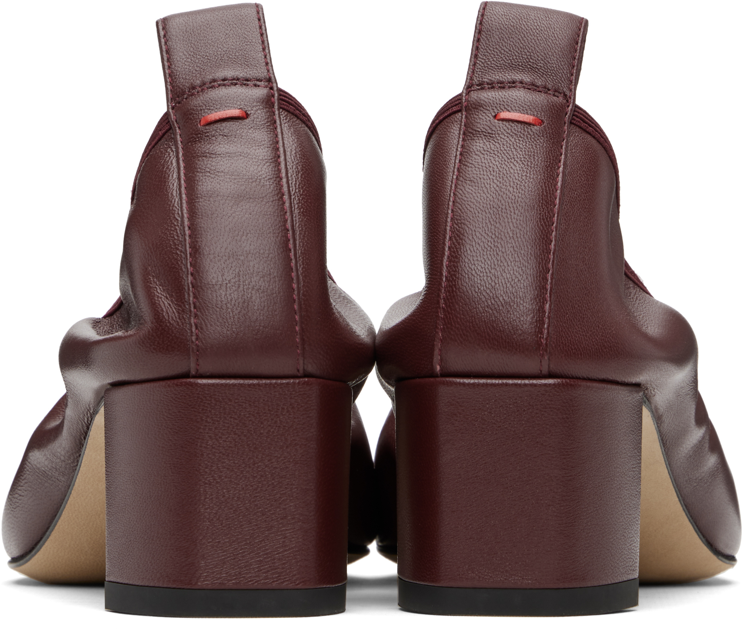 Aeyde Burgundy Narissa Ruched Heels In Red