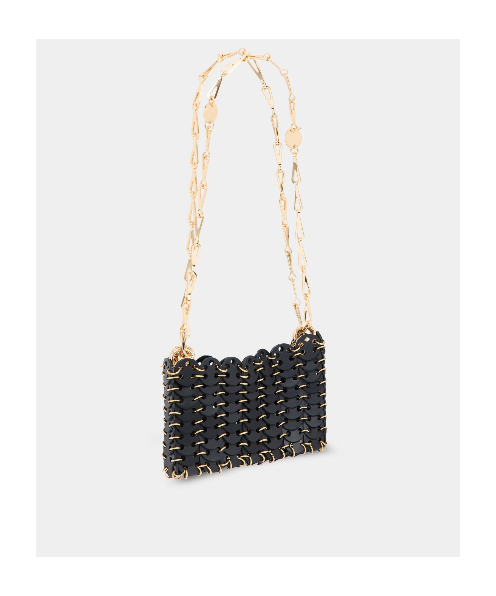 Rabanne Logo Shoulder Bag In Black