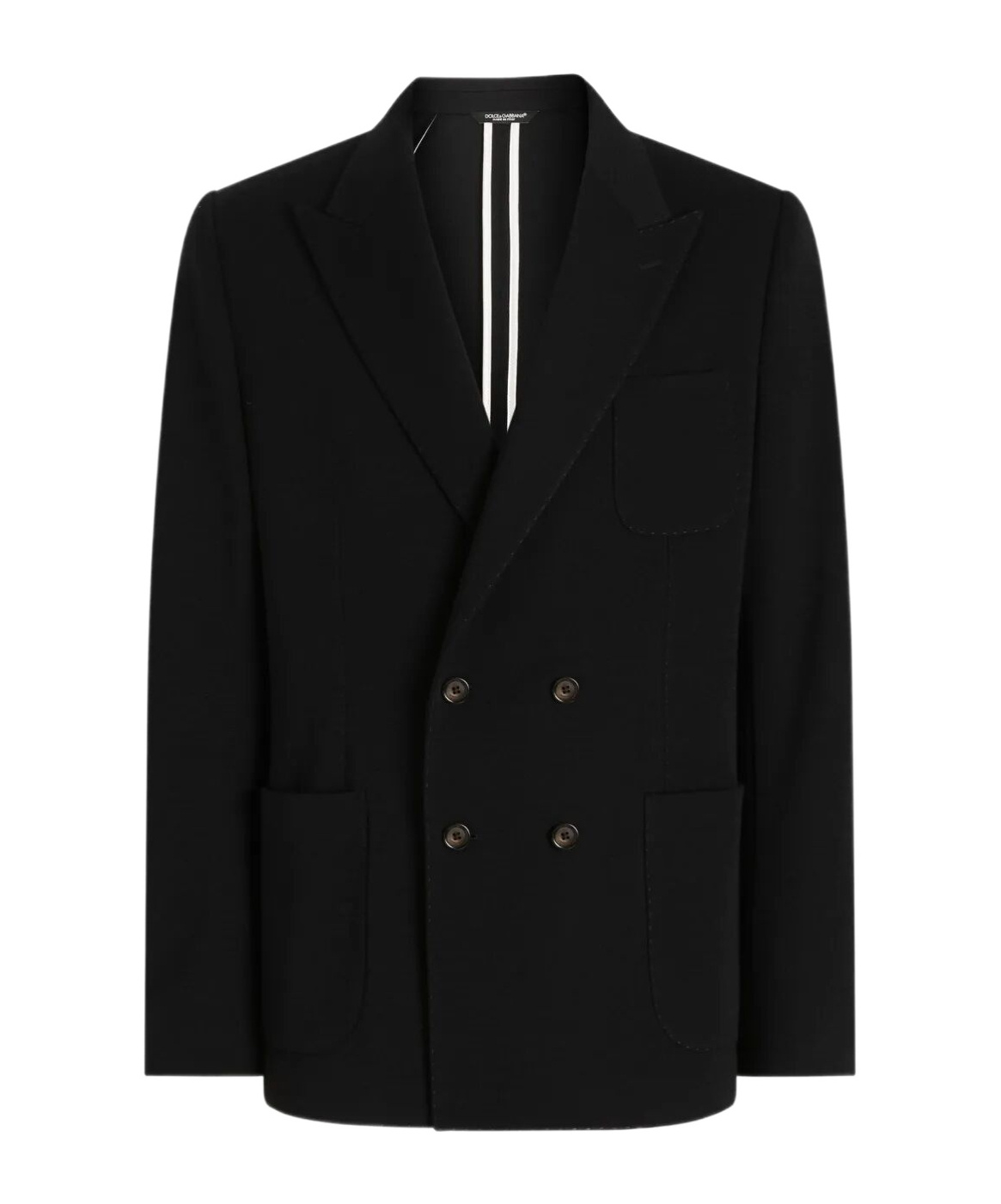 Dolce & Gabbana Double-breasted Wool Blazer Clothing In Black
