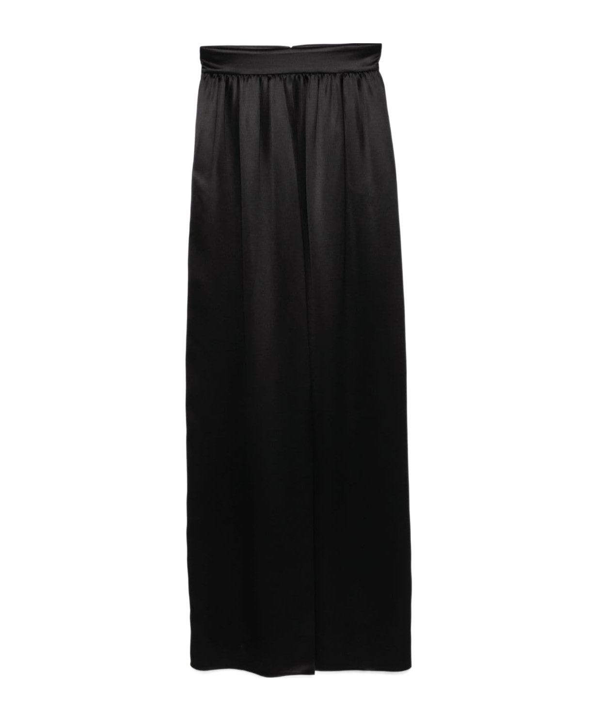 Dolce & Gabbana High Waist Satin Finish Skirt With Side Pockets In Black