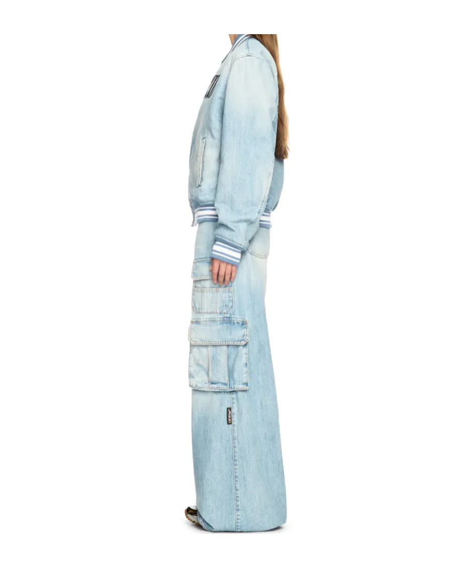 Off-white Denim Bomber Jacket In Blue