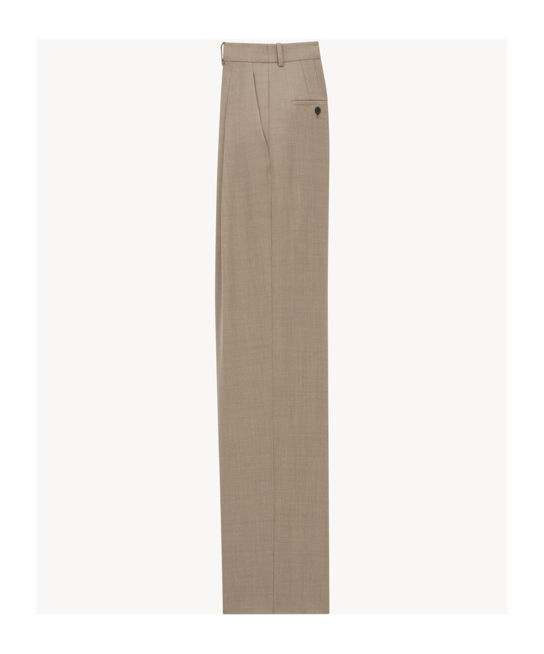 Saint Laurent Wool Tailored Trousers In Taupe Beige