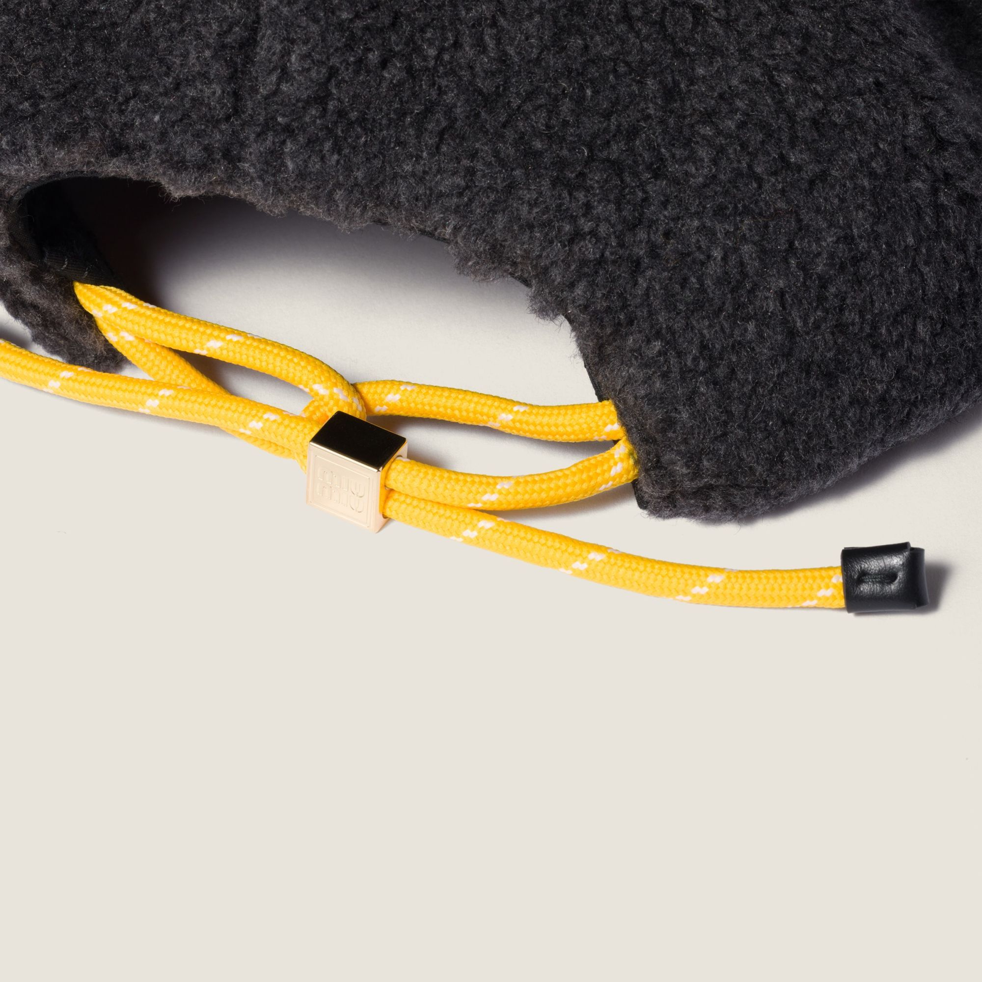 Miu Miu Fleece Baseball Cap In Black