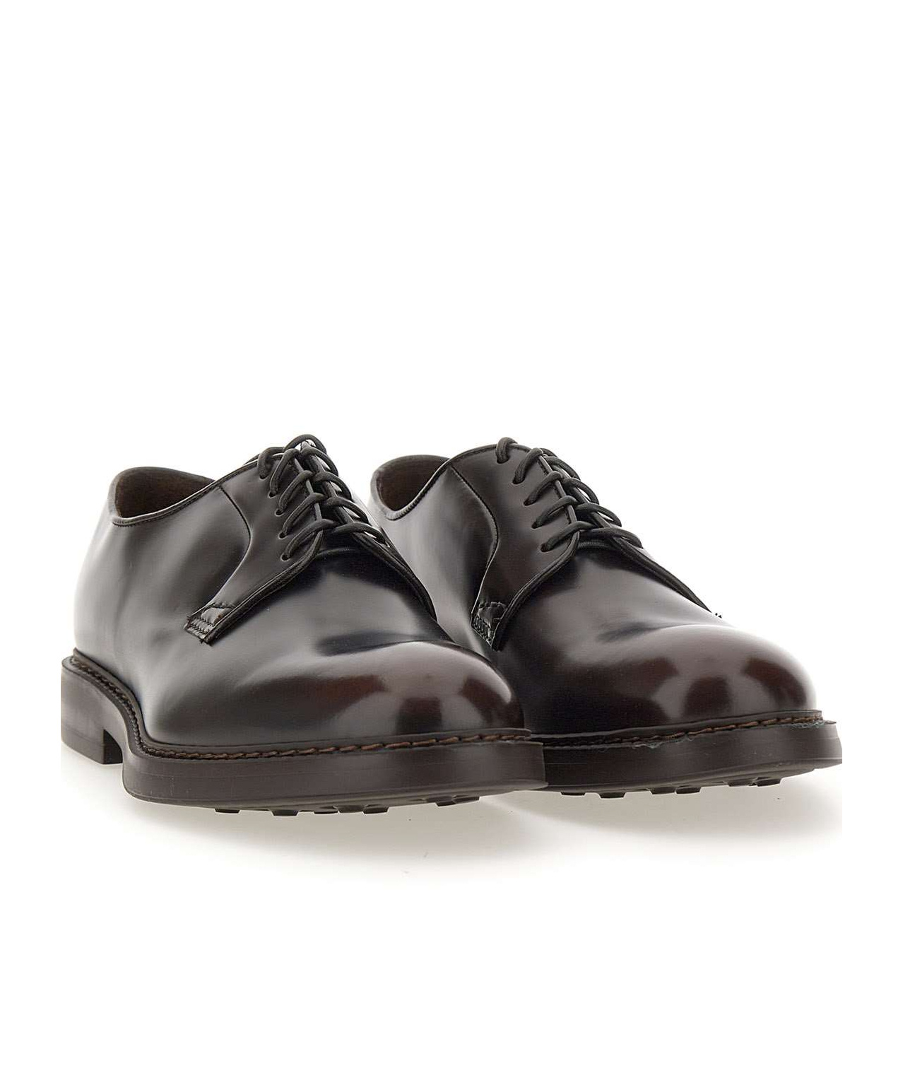 Doucal's Lace-up Leather Derby Shoes In Black