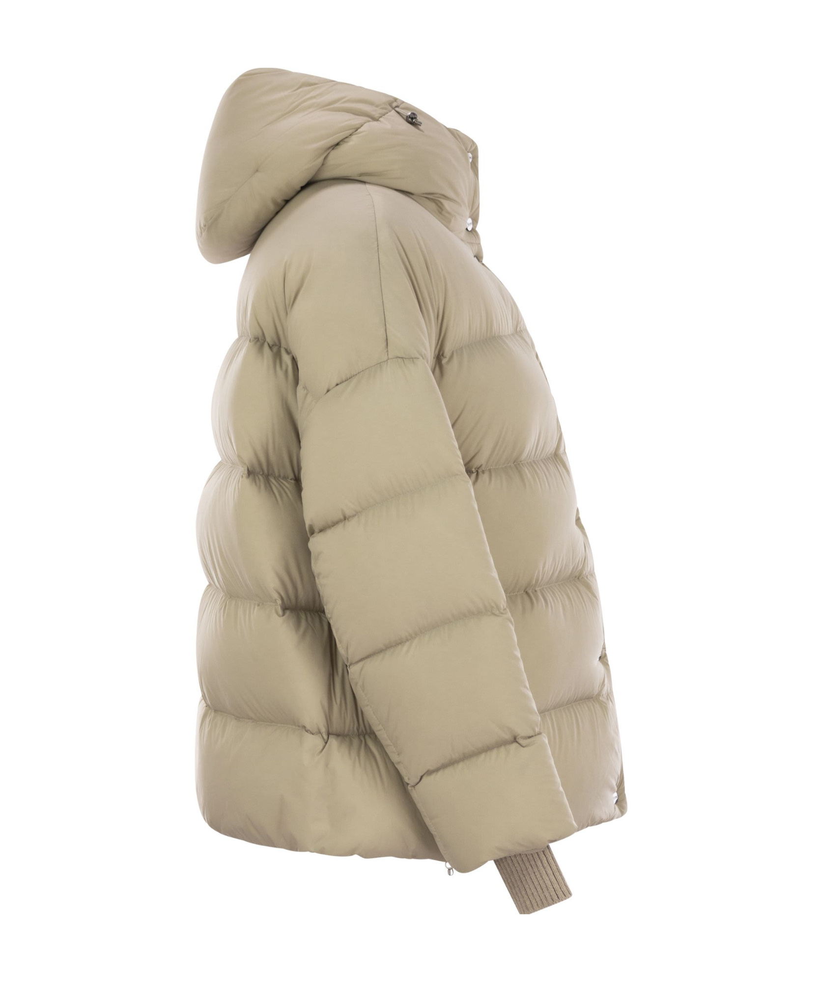 Herno Nylon Microfibre Bomber Jacket In Nude