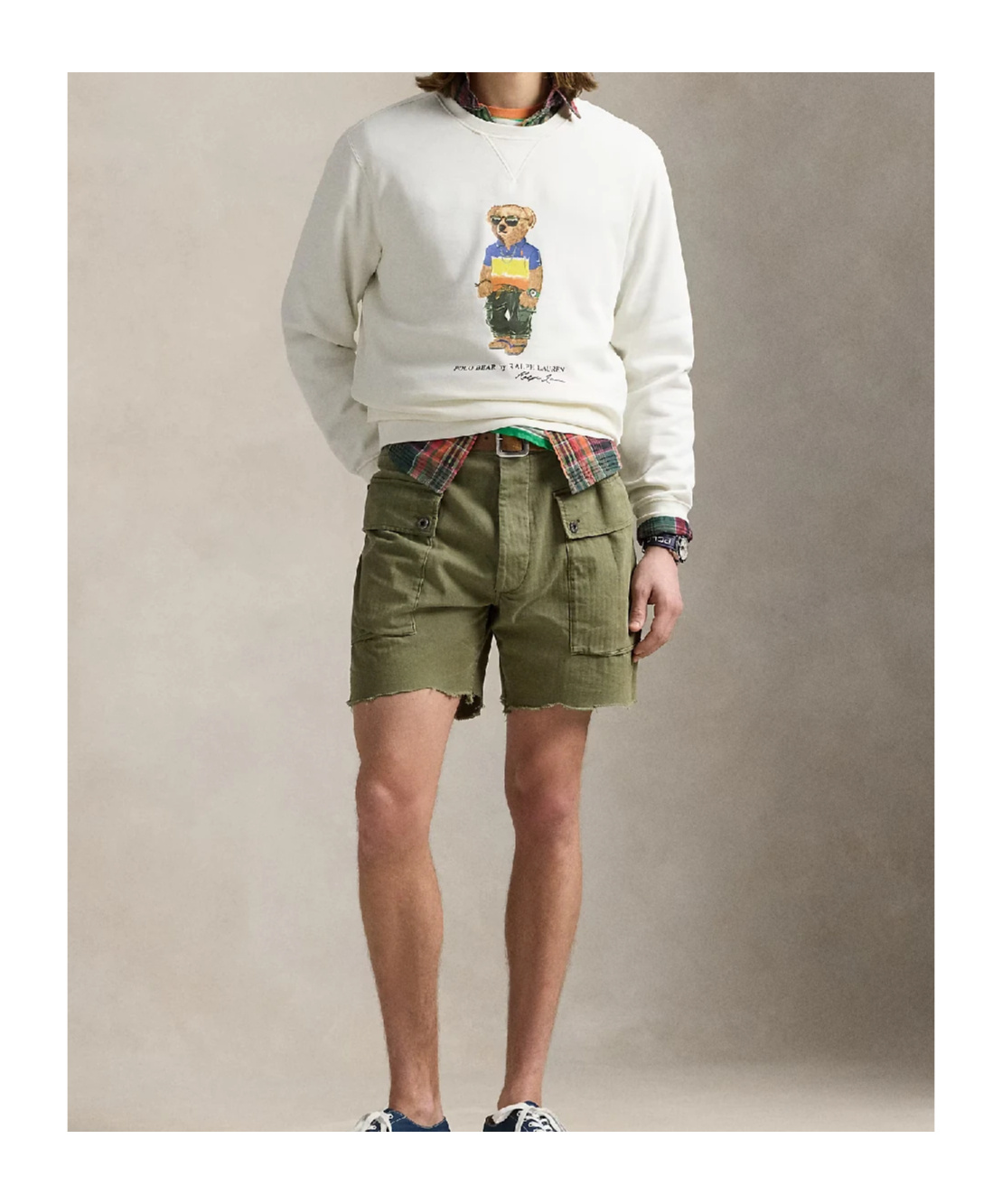 Polo Ralph Lauren White Cotton Blend Polo Bear Sweatshirt In White
