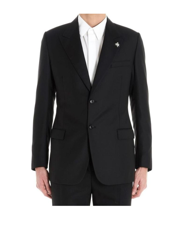 Dior Bee-decorated Suit Coat In Black