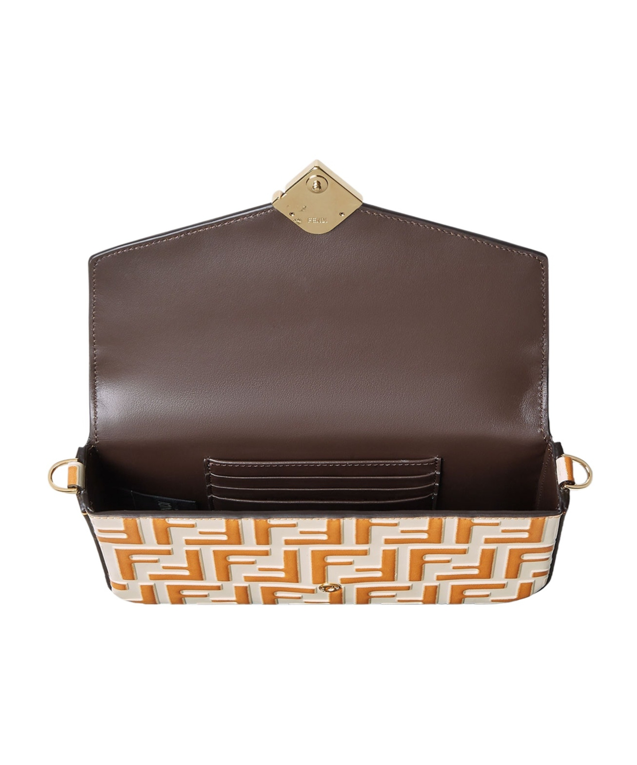 Fendi Camelia And Light Brown Leather Wallet In Brown