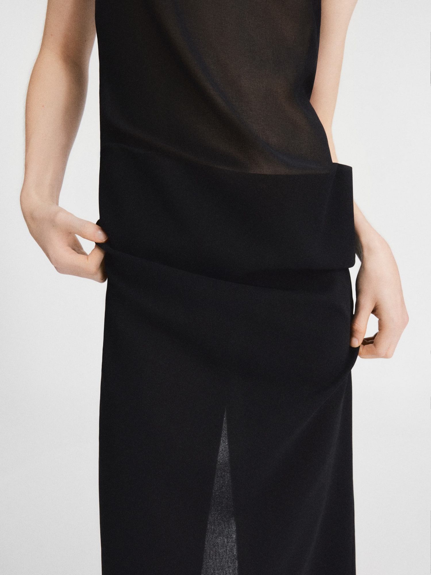 Shop Jacquemus Long Sheer Dress In Black