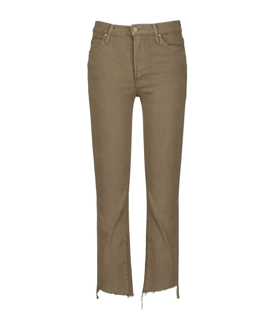 Shop Mother Denim Trousers With Belt Loops In Brown