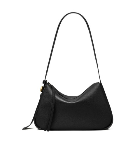 Tory Burch Romy Curved-flap Shoulder Bag In Black