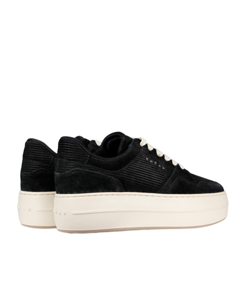 Hogan Skyscraper Suede Platform Sneakers In Black